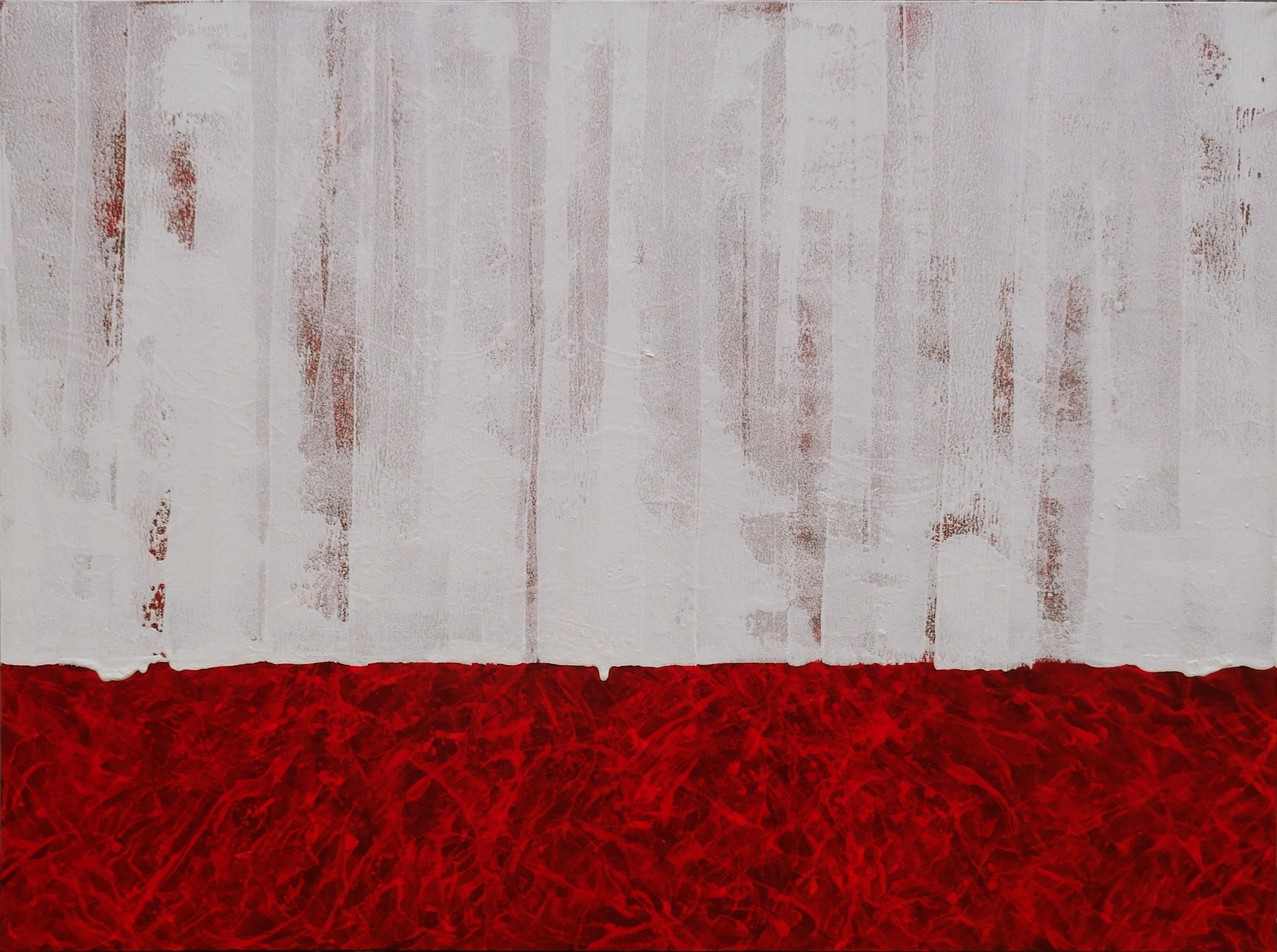 Red is love white is pure heart, 112cm x 150cm, akryl na płótnie, 2018
